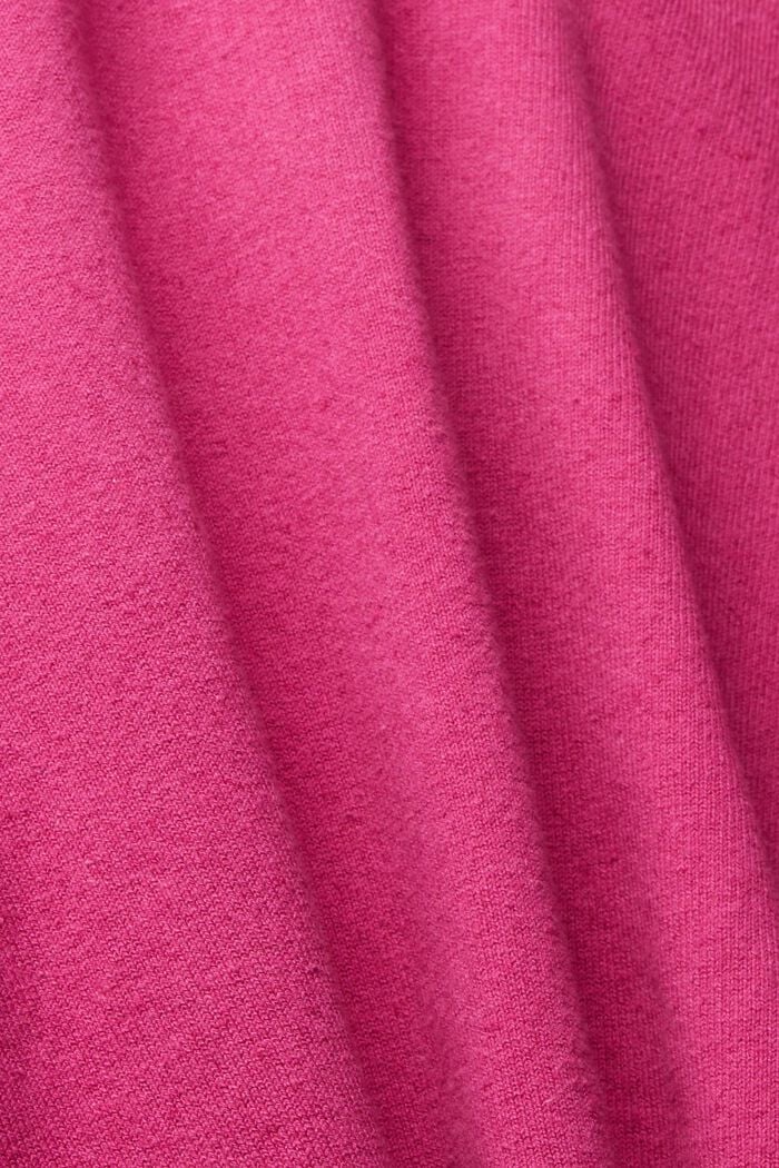 Linen blend: short sleeve knitted hoodie, PINK FUCHSIA, detail image number 4