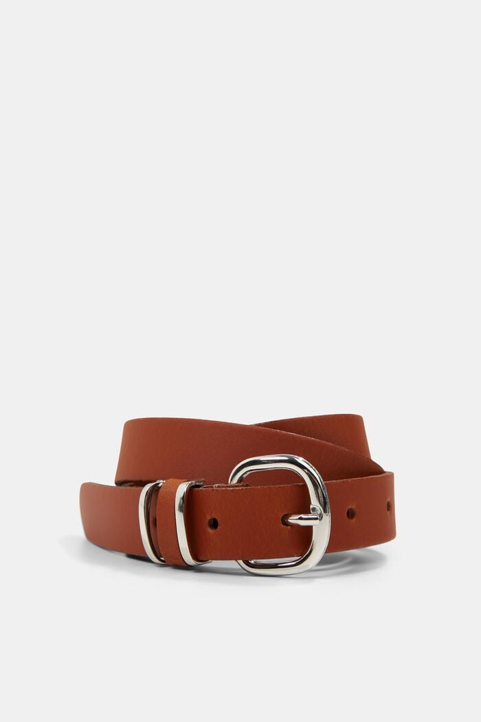 Narrow leather belt, RUST BROWN, overview