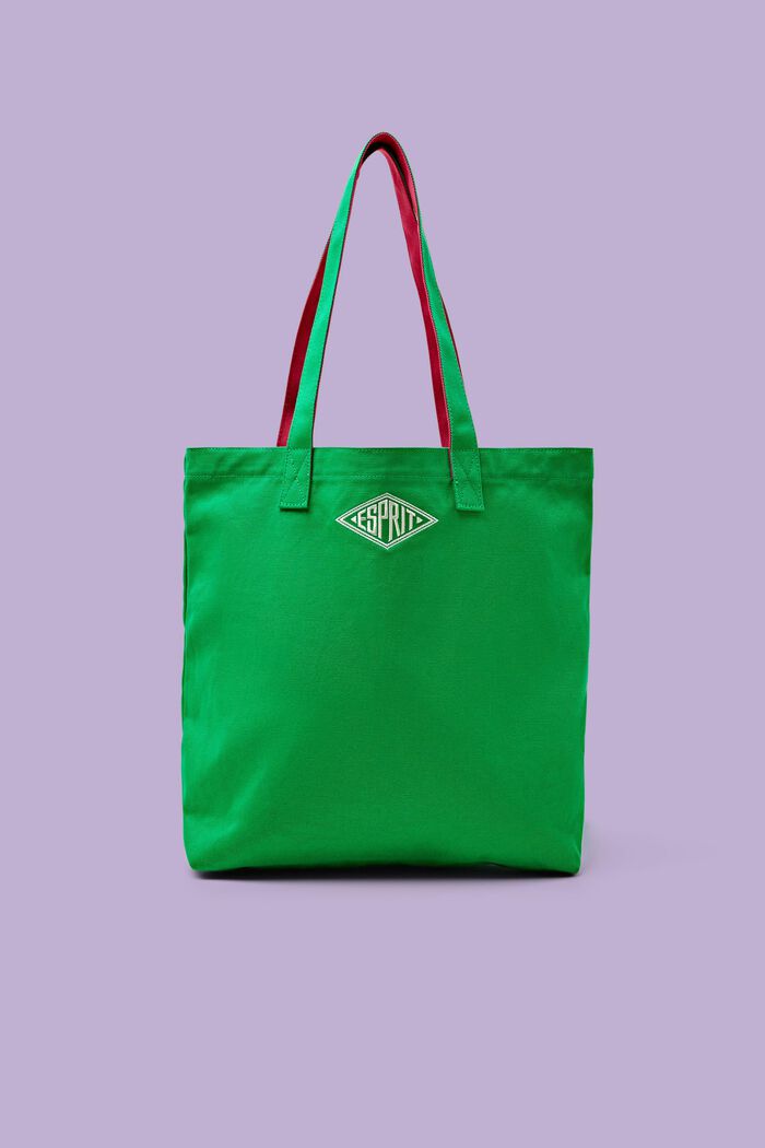 Logo Cotton Tote Bag, GREEN, detail image number 0