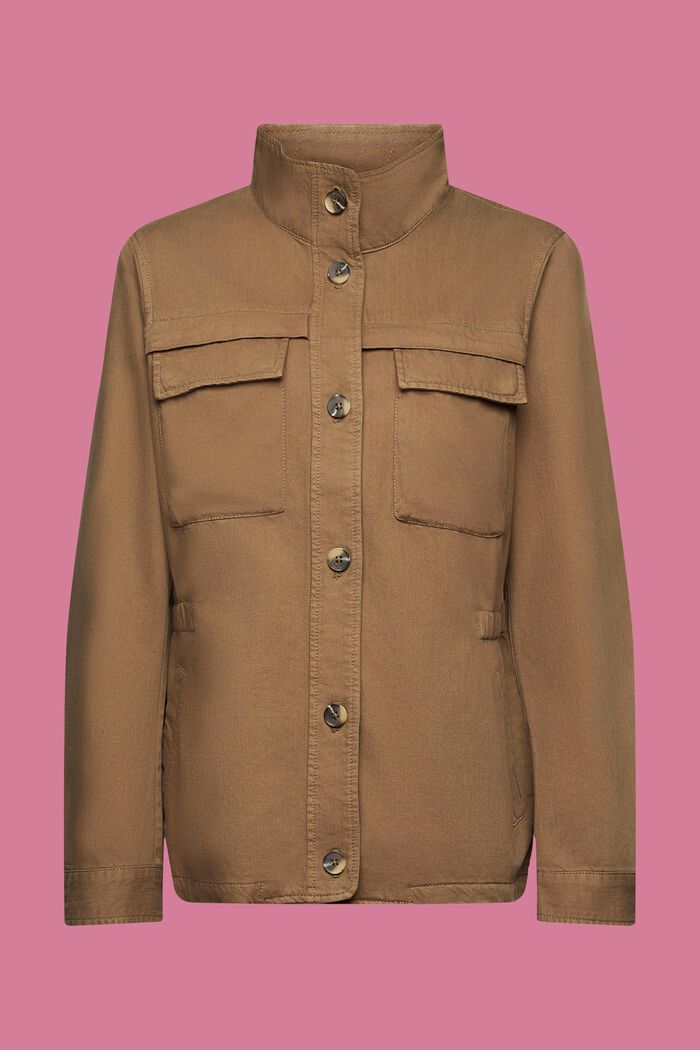 Utility jacket with elasticated waist, KHAKI GREEN, detail image number 6