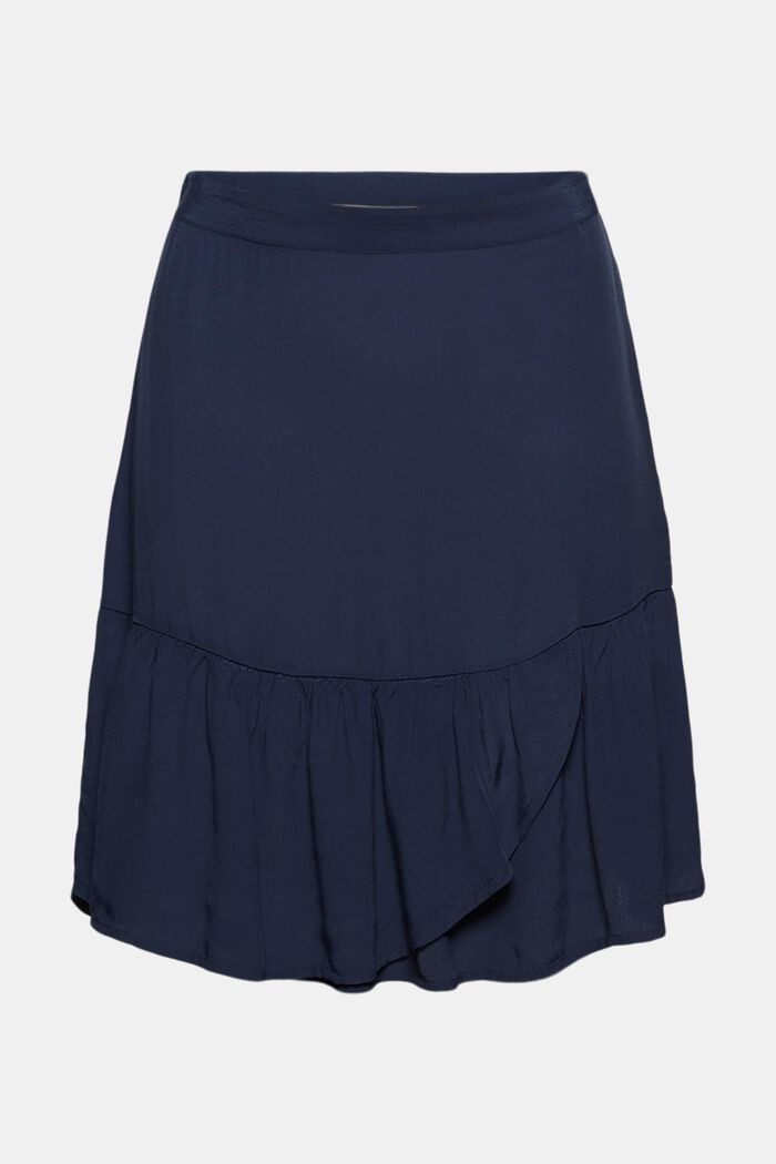 Flounce skirt made of LENZING™ ECOVERO™, NAVY, overview