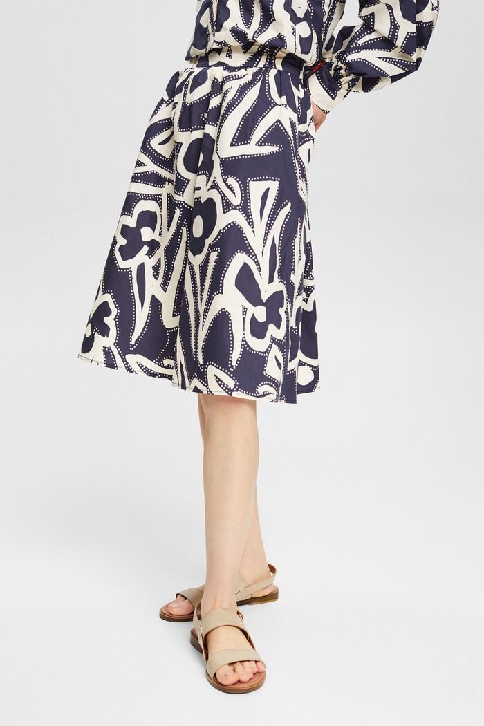 Midi skirt with pattern, DARK BLUE, detail image number 0
