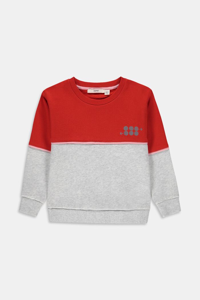 Sweatshirt with a reflective print, RED, overview