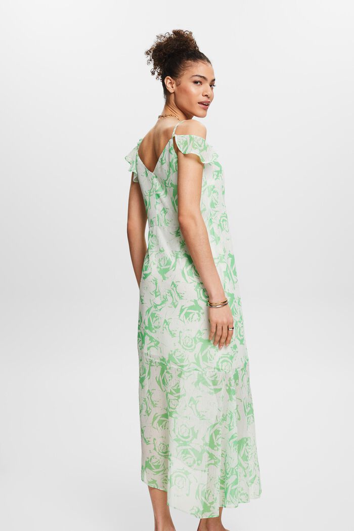 Off-The-Shoulder Printed Chiffon Maxi Dress, CITRUS GREEN, detail image number 2