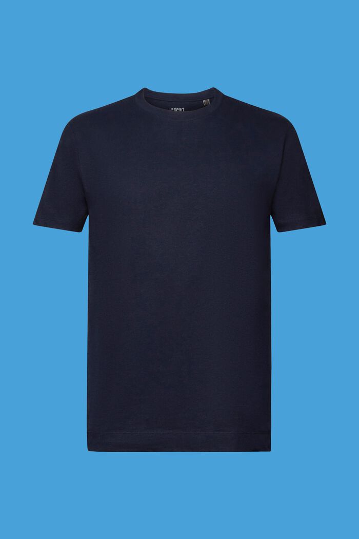 Cotton-linen blended T-shirt, NAVY, detail image number 6