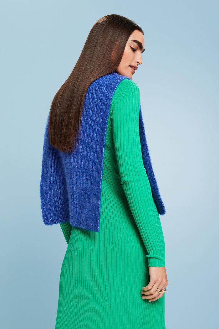 Open-Sided Turtleneck Poncho, BRIGHT BLUE, detail image number 4