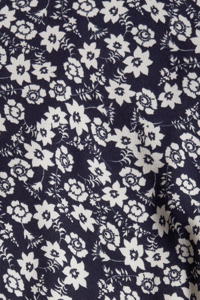 Blouse with a frilled edge, LENZING™ ECOVERO™, NAVY, detail image number 4