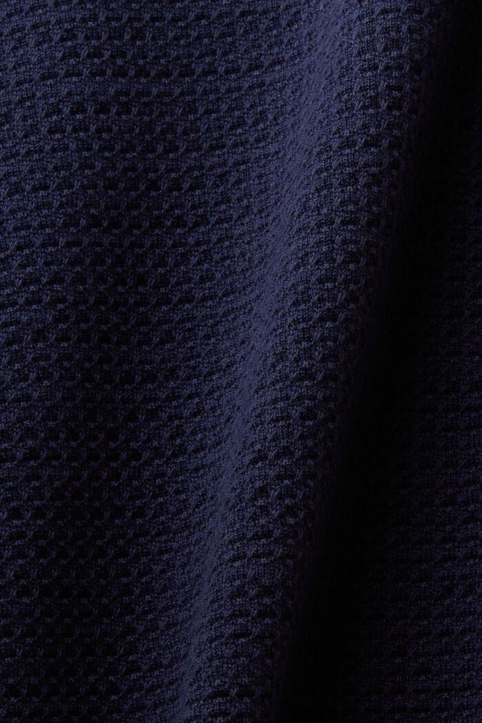 Structured Cotton Troyer Sweater, NAVY, detail image number 4