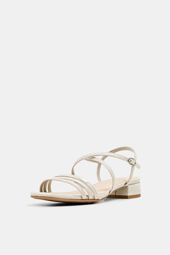 Strappy sandals in faux suede, LIGHT GREY, detail image number 2