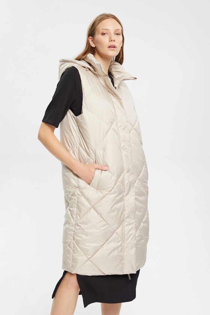 Longline quilted body warmer