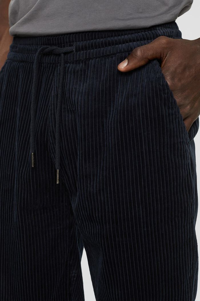 Jogger style corduroy trousers, BLACK, detail image number 0