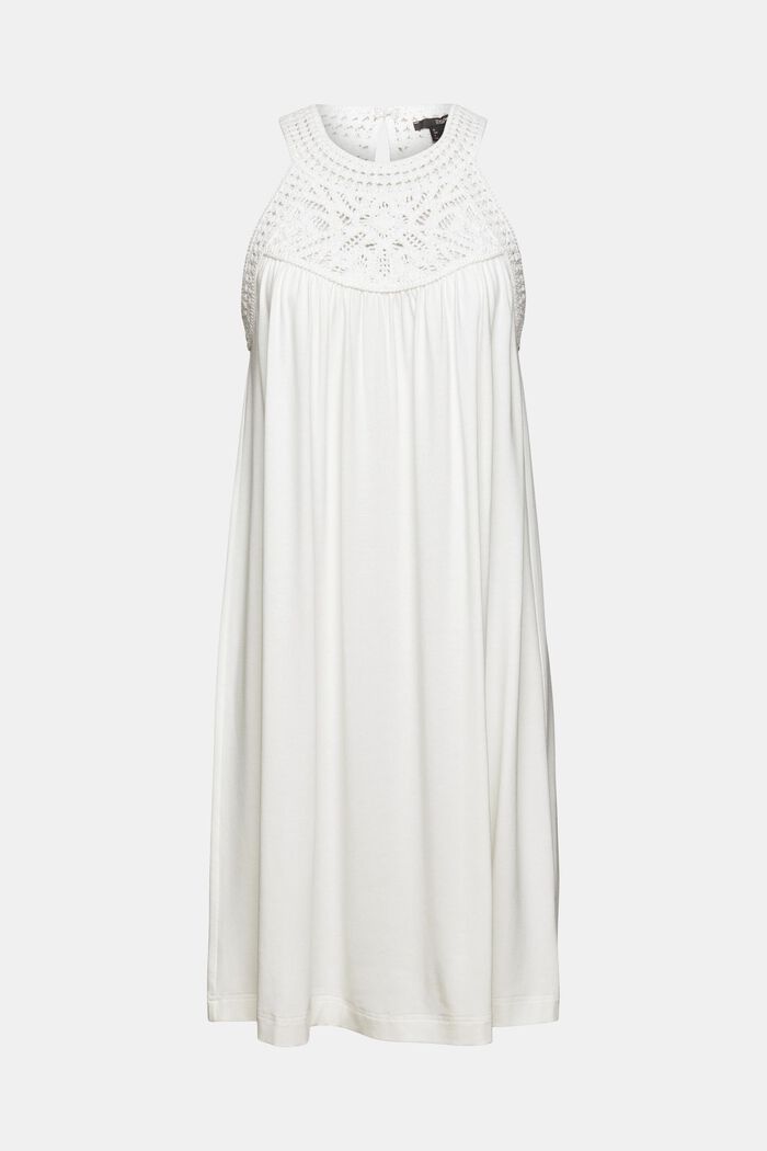 Dress with crocheted lace, OFF WHITE, detail image number 7