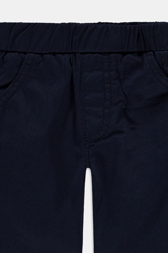 Stretch cotton trousers with an elasticated waistband, NAVY, detail image number 2