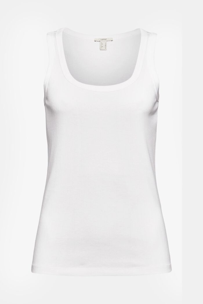Basic sleeveless top made of 100% organic cotton, WHITE, overview