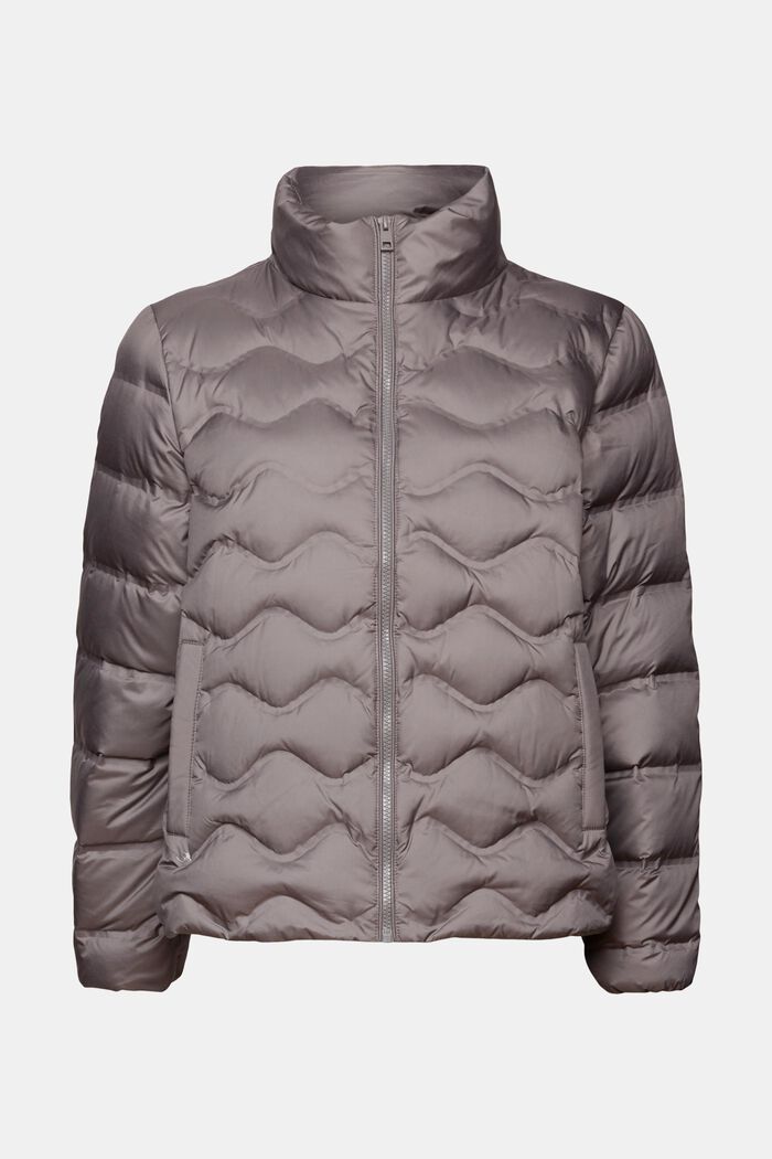 Recycled: quilted puffer jacket, BROWN GREY, detail image number 6