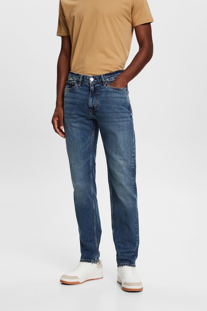 Straight Mid-Rise Jeans, BLUE LIGHT WASHED, detail image number 0