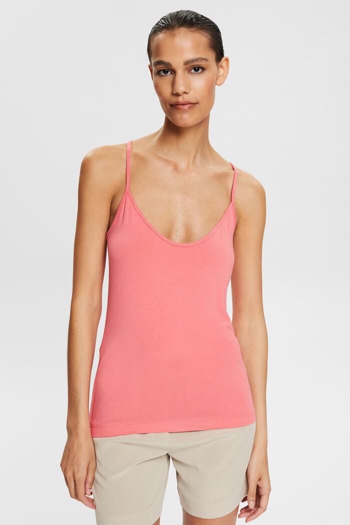 Top with spaghetti straps, CORAL RED, detail image number 0