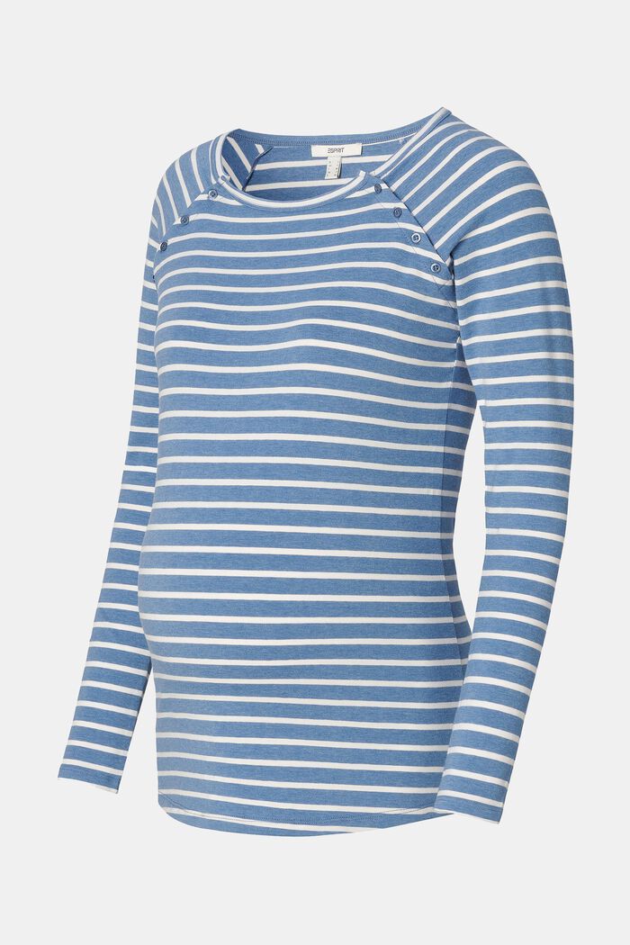 Striped long-sleeved top, organic cotton, MODERN BLUE, detail image number 6