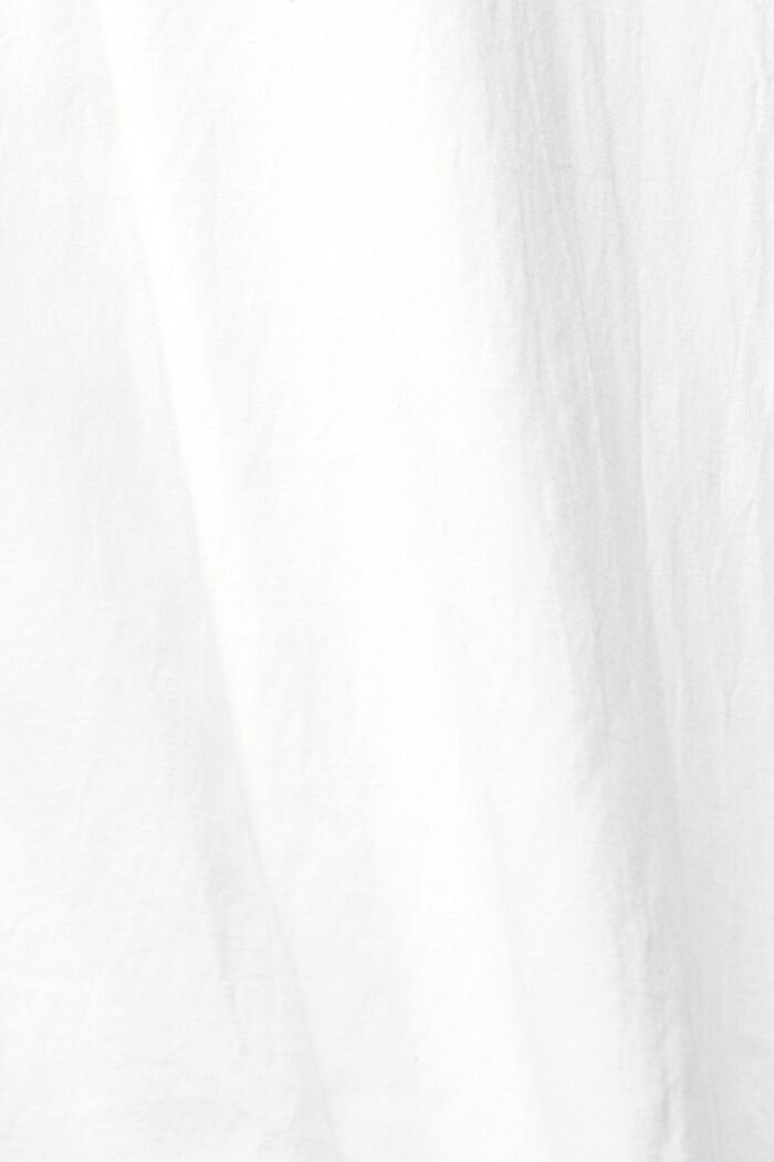 Linen blend: long shirt dress, WHITE, detail image number 4
