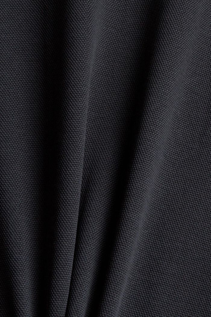 Made of recycled material: long sleeve top with a fine texture, BLACK, detail image number 5
