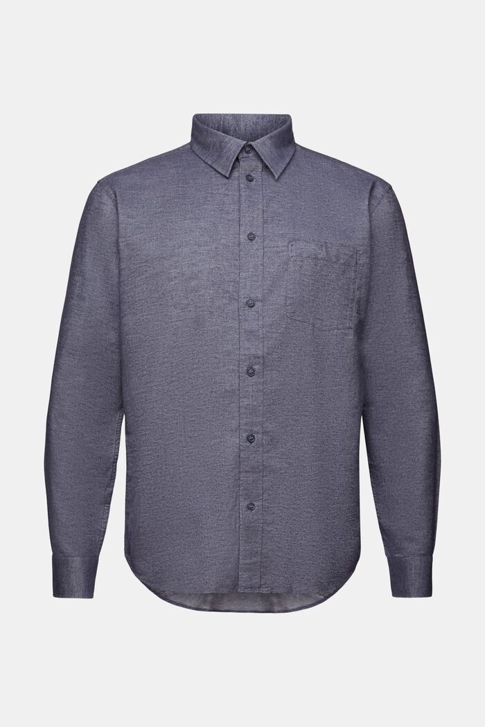 Mottled shirt, 100% cotton, NAVY, detail image number 6