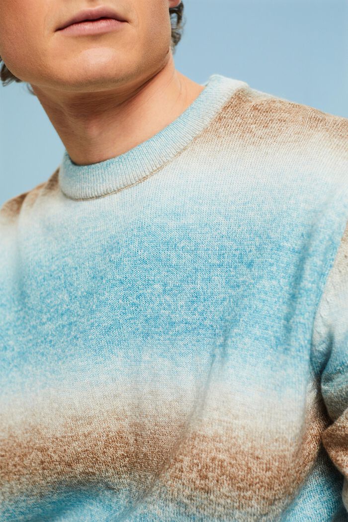 Gradient Stripe Crewneck Sweater, DARK TURQUOISE, detail image number 3