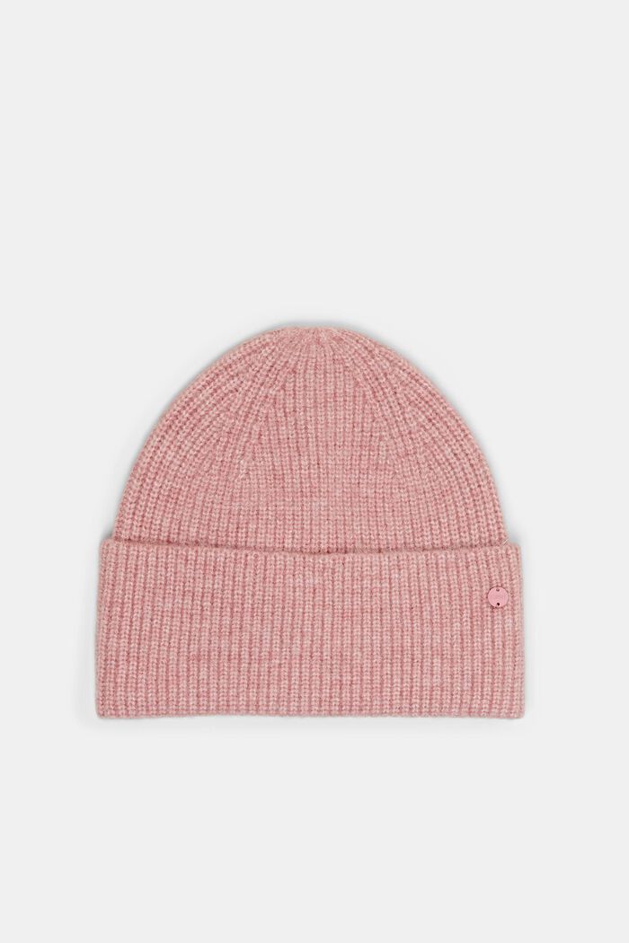 Ribbed-Knit Beanie, OLD PINK, detail image number 0