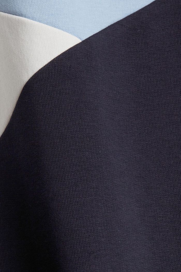 Made of recycled material: hoodie dress with trendy colour blocking, NAVY, detail image number 4