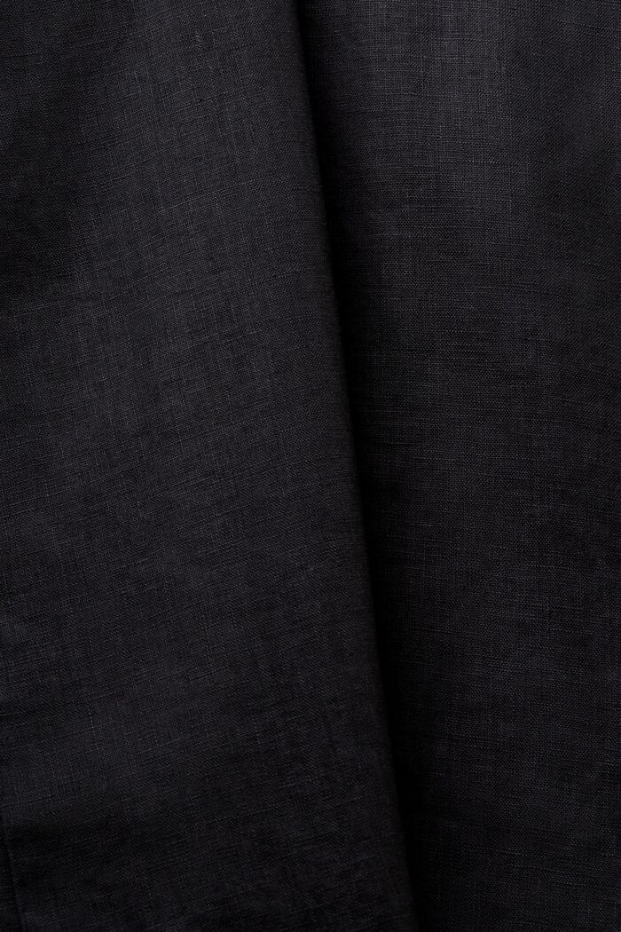 Linen Single-Breasted Blazer, BLACK, detail image number 5