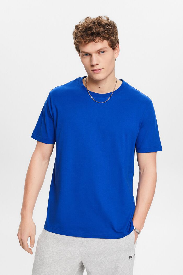 Crewneck Jersey T-Shirt, BRIGHT BLUE, detail image number 0