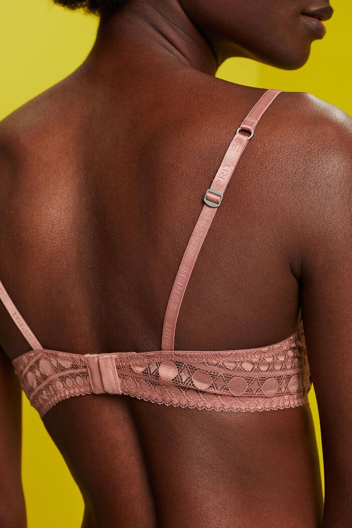 Recycled: push-up bra with lace, CINNAMON, detail image number 3