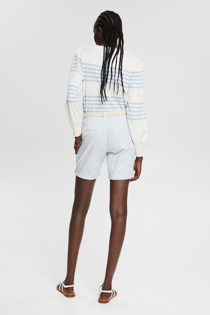 Shorts with a woven belt, PASTEL BLUE, detail image number 2
