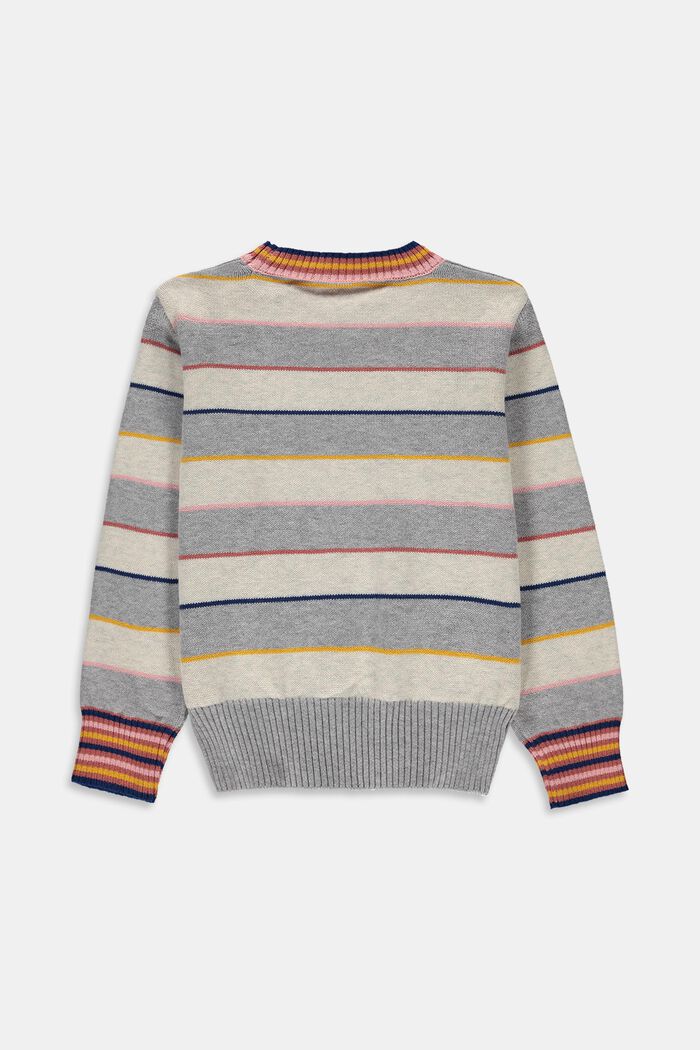Colourful striped jumper made of blended cotton, SILVER, detail image number 1
