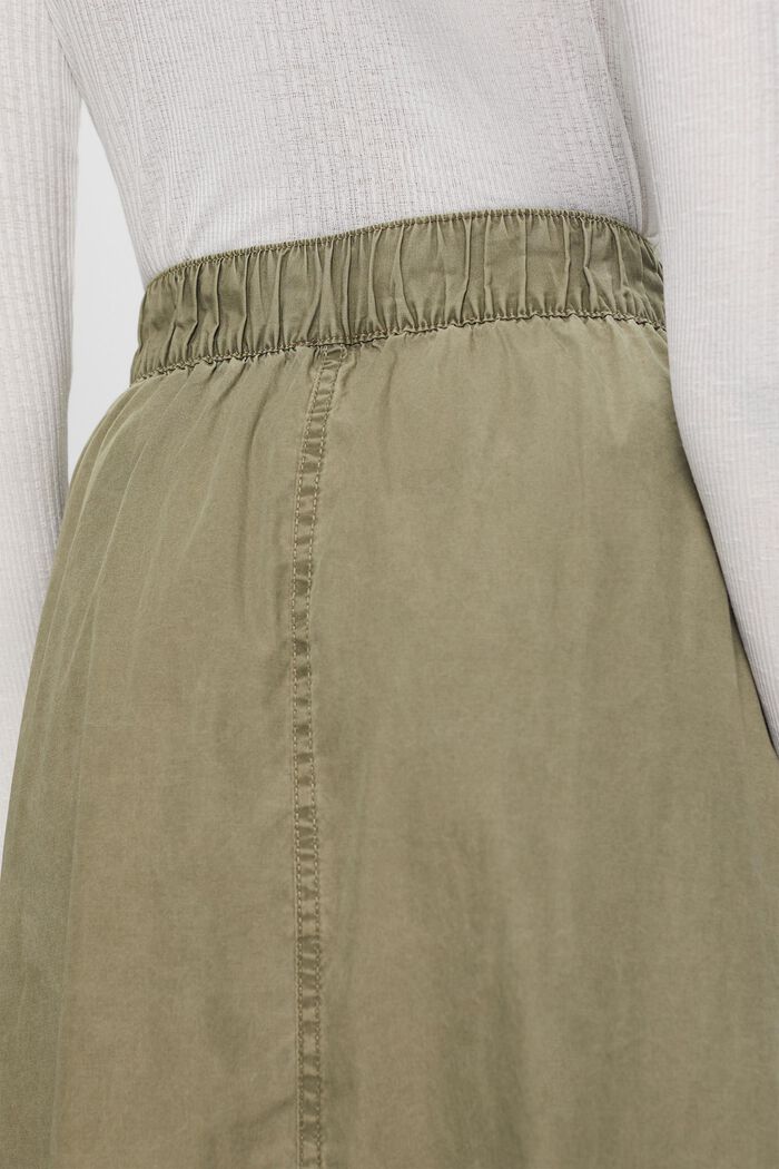 Pull-on cargo skirt, 100% cotton, KHAKI GREEN, detail image number 4