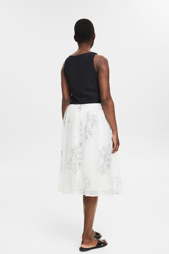 Double-layer tulle skirt with embroidery, OFF WHITE, detail image number 3