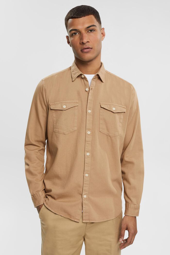 Chest pocket shirt, BEIGE, detail image number 1