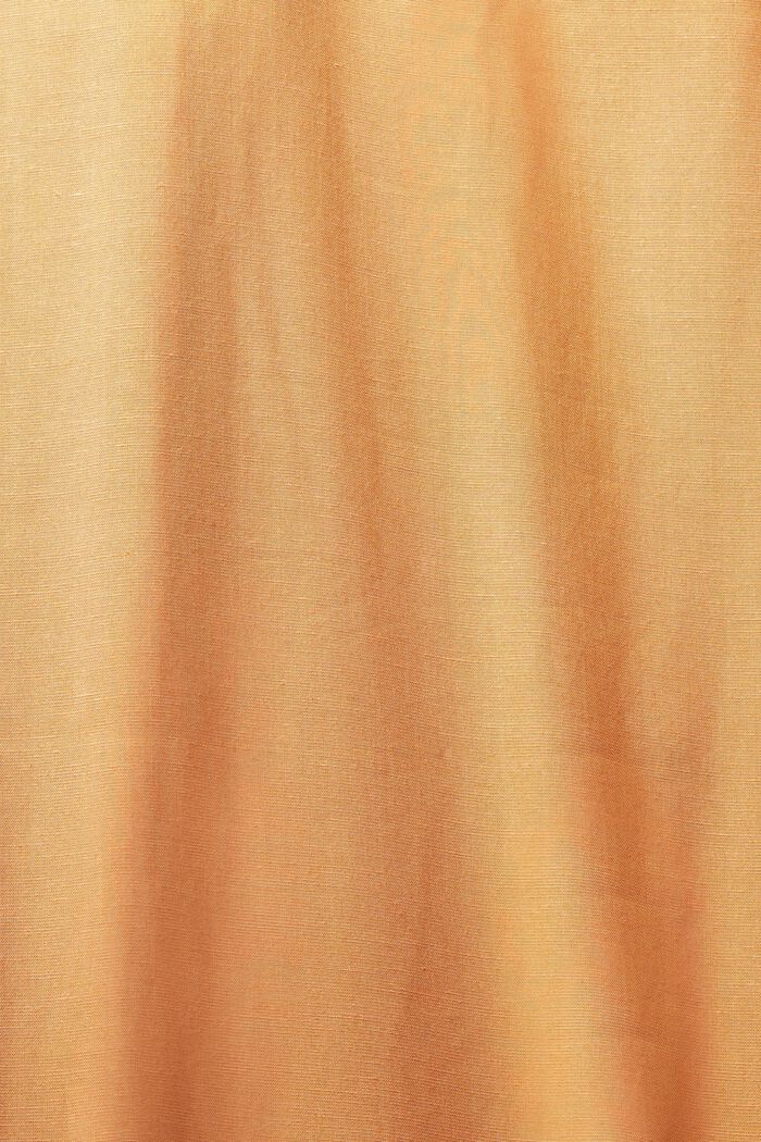Blended linen: shirt dress with a belt, PEACH, detail image number 4