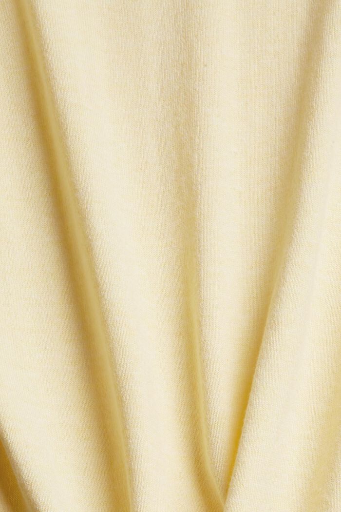 Basic jumper made of blended organic cotton, PASTEL YELLOW, detail image number 4