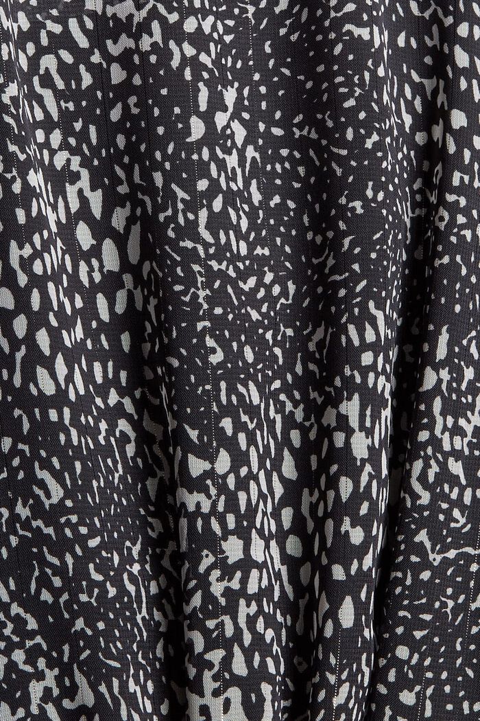 Chiffon blouse with a print and flounces, BLACK, detail image number 4