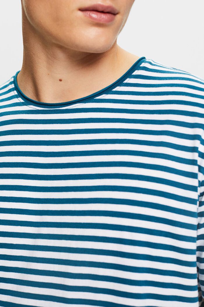 Striped jersey t-shirt, PETROL BLUE, detail image number 3