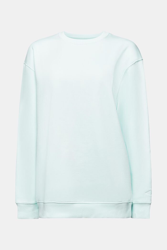 Cotton Blend Pullover Sweatshirt, LIGHT AQUA GREEN, detail image number 6