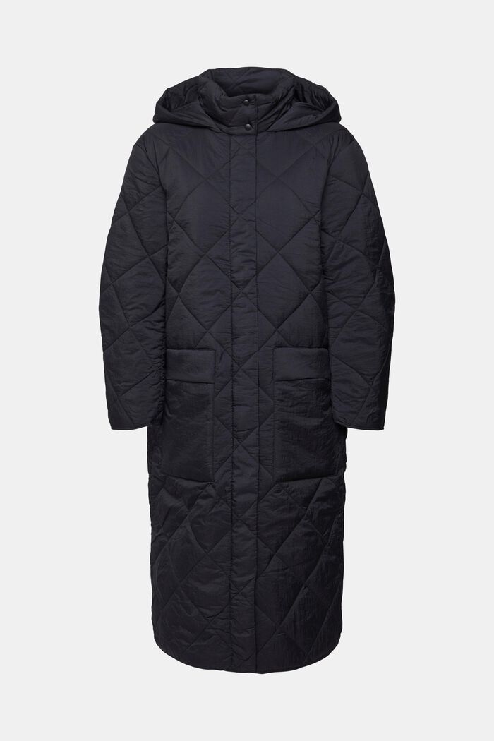 Quilted coat, BLACK, detail image number 6