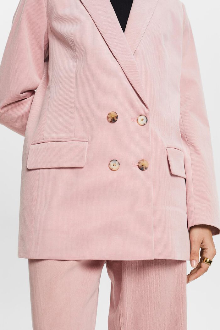Double-Breasted Corduroy Blazer, OLD PINK, detail image number 2