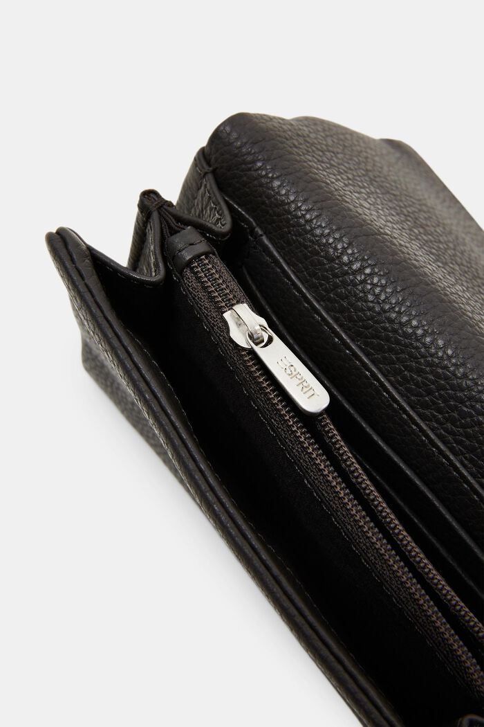 Fold-Over Leather Wallet, DARK GREY, detail image number 3