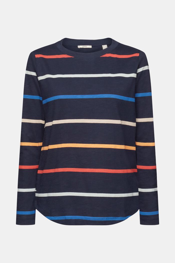 Striped long-sleeved top, NAVY, detail image number 5