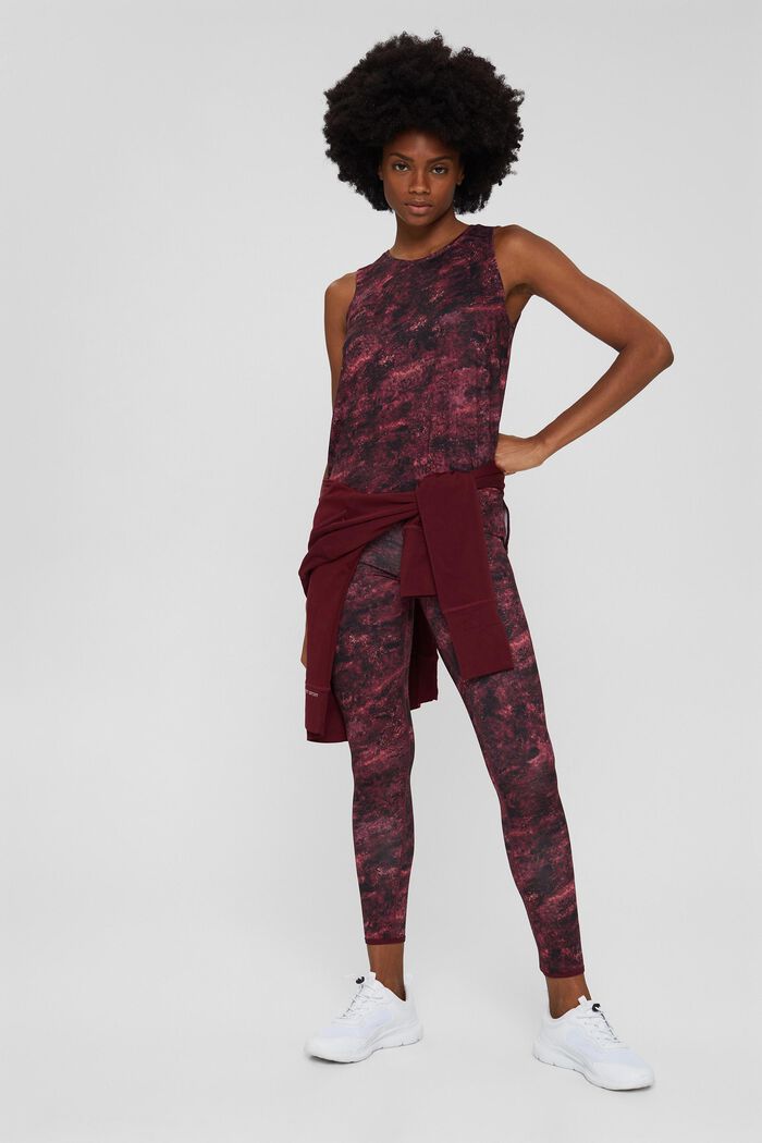 Made of recycled material: active top with E-Dry, BORDEAUX RED, detail image number 1