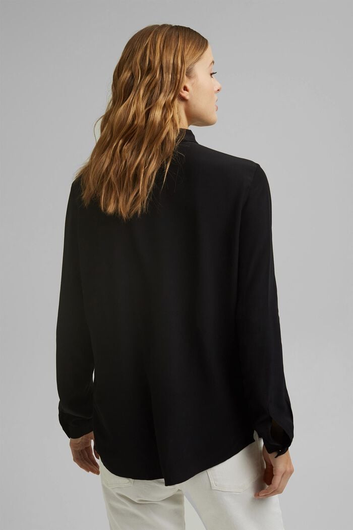 LENZING™ ECOVERO™ shirt blouse, BLACK, detail image number 3