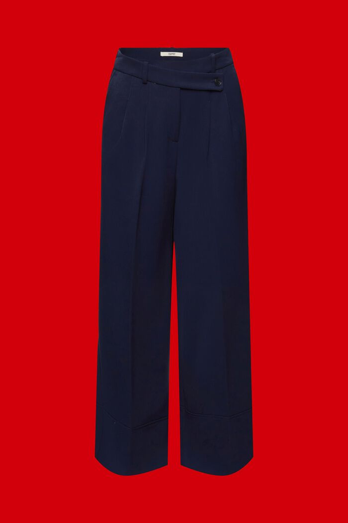 Culotte trousers with blended viscose, NAVY, detail image number 6
