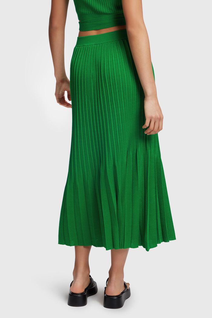 Pretty Pleats Midi Skirt, GREEN, detail image number 1