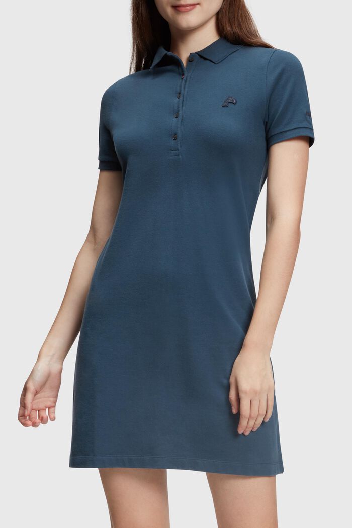 Dolphin Tennis Club Classic Polo Dress, NAVY, detail image number 0